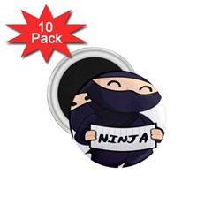 Ninja Baby Parent Cartoon Japan 1 75  Magnets (10 Pack)  by Simbadda