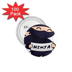 Ninja Baby Parent Cartoon Japan 1 75  Buttons (100 Pack)  by Simbadda