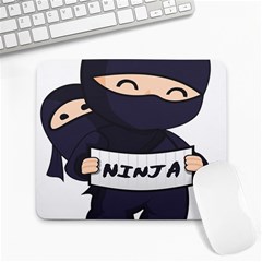 Ninja Baby Parent Cartoon Japan Large Mousepads by Simbadda