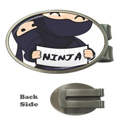 Ninja Baby Parent Cartoon Japan Money Clips (oval)  by Simbadda