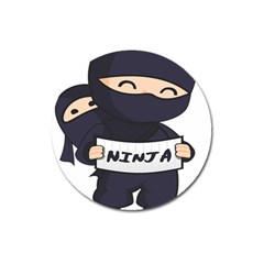 Ninja Baby Parent Cartoon Japan Magnet 3  (round) by Simbadda