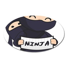 Ninja Baby Parent Cartoon Japan Oval Magnet by Simbadda