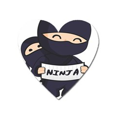 Ninja Baby Parent Cartoon Japan Heart Magnet by Simbadda