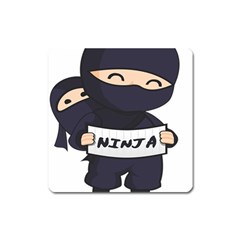 Ninja Baby Parent Cartoon Japan Square Magnet by Simbadda