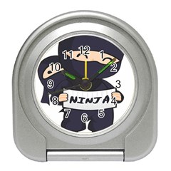 Ninja Baby Parent Cartoon Japan Travel Alarm Clocks by Simbadda