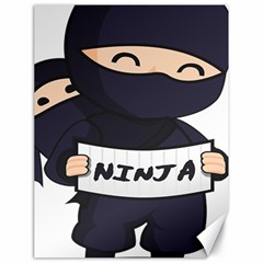 Ninja Baby Parent Cartoon Japan Canvas 18  X 24   by Simbadda