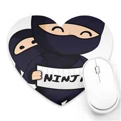 Ninja Baby Parent Cartoon Japan Heart Mousepads by Simbadda