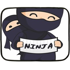 Ninja Baby Parent Cartoon Japan Fleece Blanket (mini) by Simbadda