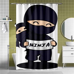 Ninja Baby Parent Cartoon Japan Shower Curtain 48  X 72  (small)  by Simbadda