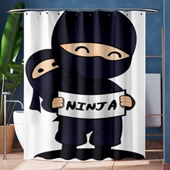 Ninja Baby Parent Cartoon Japan Shower Curtain 60  X 72  (medium)  by Simbadda