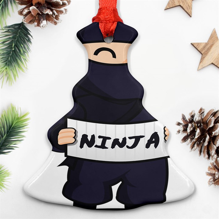 Ninja Baby Parent Cartoon Japan Christmas Tree Ornament (Two Sides)