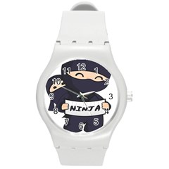 Ninja Baby Parent Cartoon Japan Round Plastic Sport Watch (m) by Simbadda