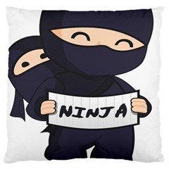 Ninja Baby Parent Cartoon Japan Large Cushion Case (two Sides) by Simbadda