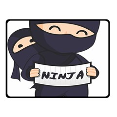 Ninja Baby Parent Cartoon Japan Double Sided Fleece Blanket (small)  by Simbadda