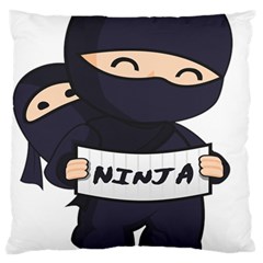 Ninja Baby Parent Cartoon Japan Standard Flano Cushion Case (one Side) by Simbadda