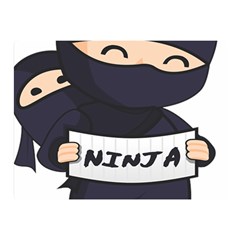 Ninja Baby Parent Cartoon Japan Double Sided Flano Blanket (mini)  by Simbadda