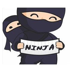 Ninja Baby Parent Cartoon Japan Double Sided Flano Blanket (small)  by Simbadda