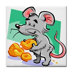 Mouse Cheese Tail Rat Hole Tile Coasters by Simbadda