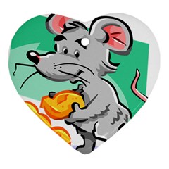 Mouse Cheese Tail Rat Hole Ornament (heart) by Simbadda