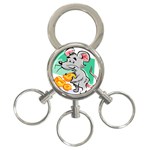 Mouse Cheese Tail Rat Hole 3-Ring Key Chains Front