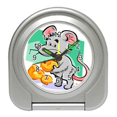 Mouse Cheese Tail Rat Hole Travel Alarm Clocks by Simbadda