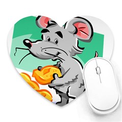 Mouse Cheese Tail Rat Hole Heart Mousepads by Simbadda