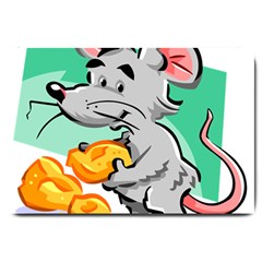 Mouse Cheese Tail Rat Hole Large Doormat  by Simbadda