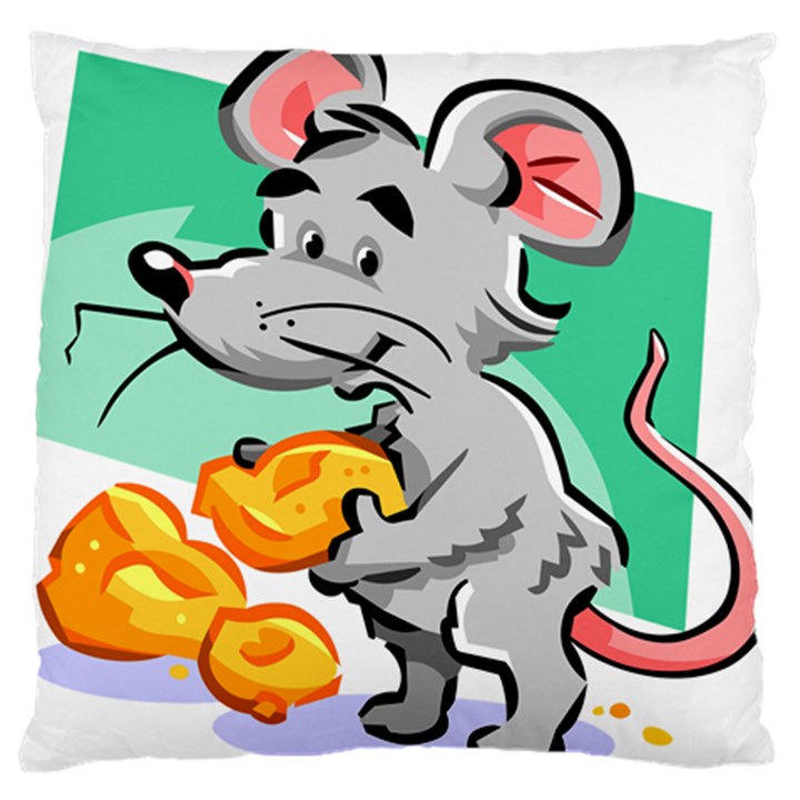 Mouse Cheese Tail Rat Hole Large Cushion Case (One Side)