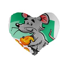 Mouse Cheese Tail Rat Hole Standard 16  Premium Heart Shape Cushions by Simbadda