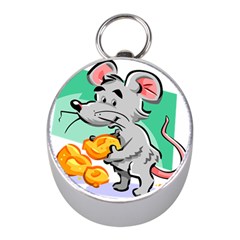 Mouse Cheese Tail Rat Hole Mini Silver Compasses by Simbadda