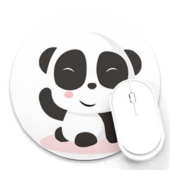 Panda Bear Funny Cute Round Mousepads by Simbadda