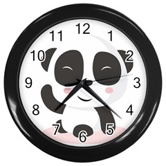 Panda Bear Funny Cute Wall Clocks (black) by Simbadda