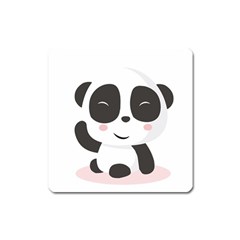 Panda Bear Funny Cute Square Magnet by Simbadda