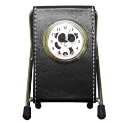 Panda Bear Funny Cute Pen Holder Desk Clocks by Simbadda