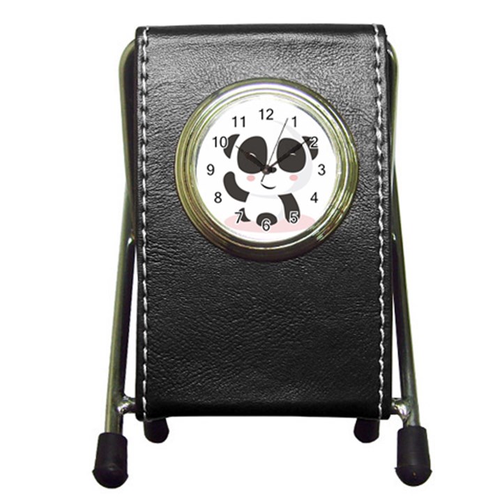 Panda Bear Funny Cute Pen Holder Desk Clocks