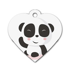 Panda Bear Funny Cute Dog Tag Heart (two Sides) by Simbadda