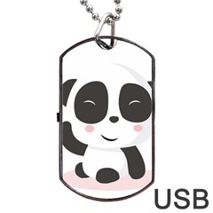 Panda Bear Funny Cute Dog Tag Usb Flash (two Sides) by Simbadda