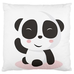 Panda Bear Funny Cute Large Cushion Case (two Sides) by Simbadda