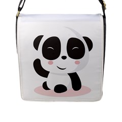 Panda Bear Funny Cute Flap Messenger Bag (l)  by Simbadda