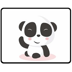 Panda Bear Funny Cute Double Sided Fleece Blanket (medium)  by Simbadda