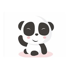 Panda Bear Funny Cute Double Sided Flano Blanket (mini)  by Simbadda