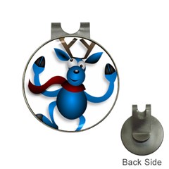 Reindeer Dancing Blue Christmas Hat Clips with Golf Markers