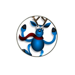 Reindeer Dancing Blue Christmas Hat Clip Ball Marker (4 pack)