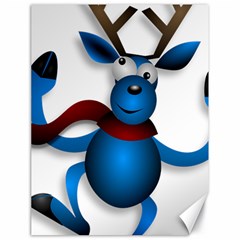 Reindeer Dancing Blue Christmas Canvas 18  x 24  