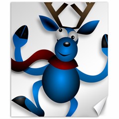 Reindeer Dancing Blue Christmas Canvas 20  x 24  