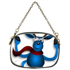 Reindeer Dancing Blue Christmas Chain Purses (Two Sides) 