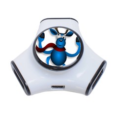 Reindeer Dancing Blue Christmas 3-port Usb Hub by Simbadda