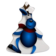 Reindeer Dancing Blue Christmas Ornament (christmas Tree)  by Simbadda