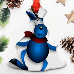 Reindeer Dancing Blue Christmas Christmas Tree Ornament (Two Sides)