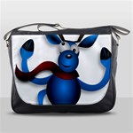 Reindeer Dancing Blue Christmas Messenger Bags Front